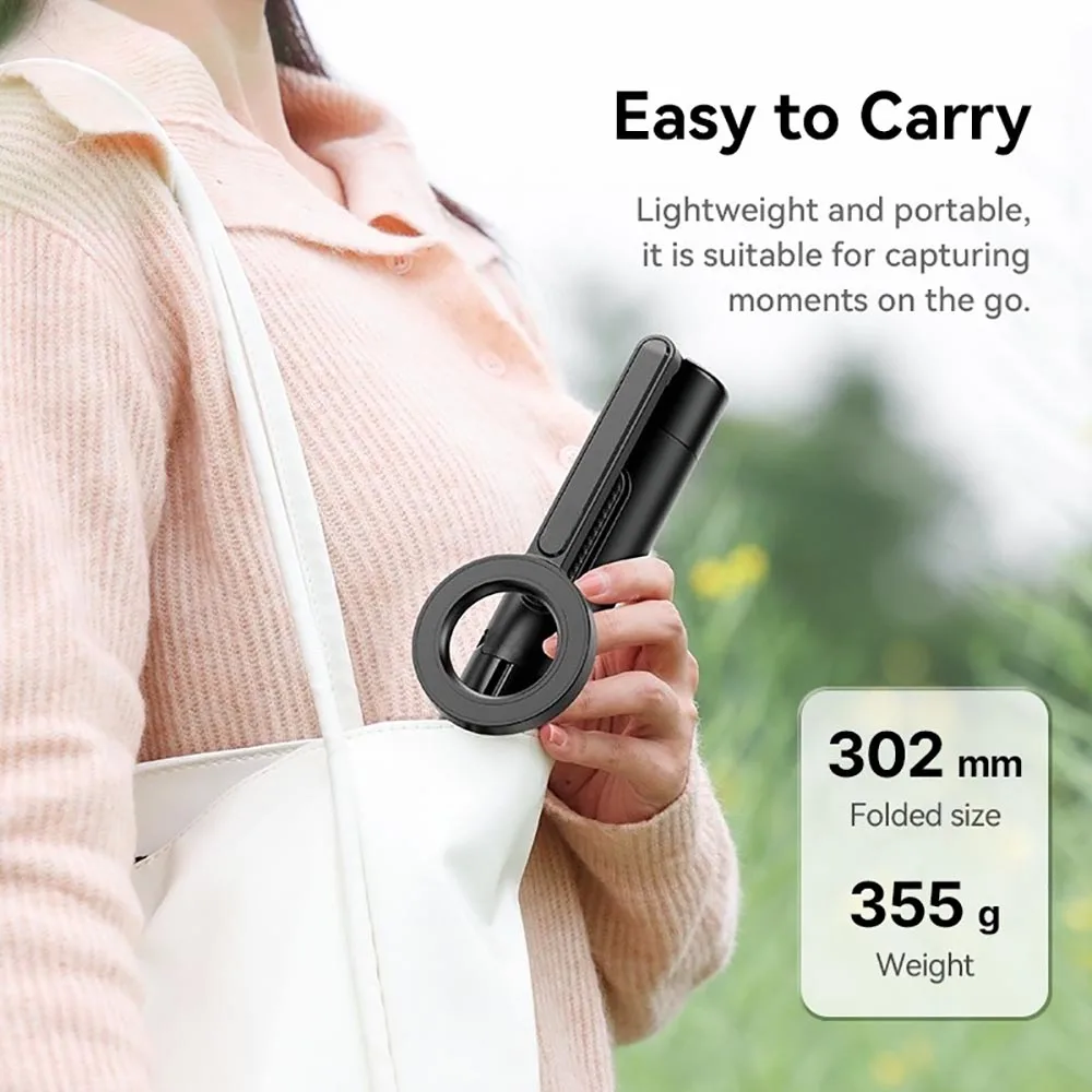 

Magnetic Selfie Stick Bluetooth Control 360° Rotation Adjustment Phone Holder Portable Cellphone Stand Foldable Wireless Tripod