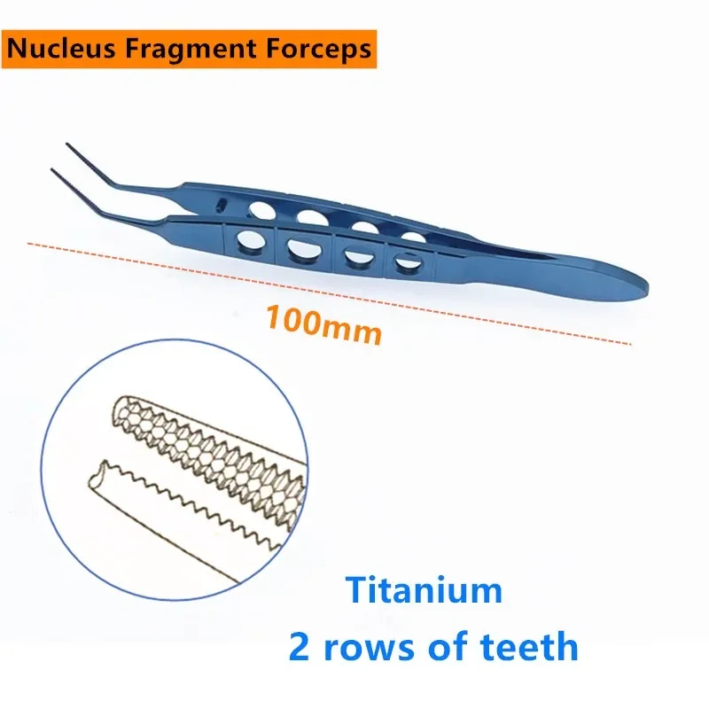 Ophthalmic  tweezers Nucleus Fragment Forcep Straight/ Angle Titanium ophthalmic eye surgical instrument 1pcs