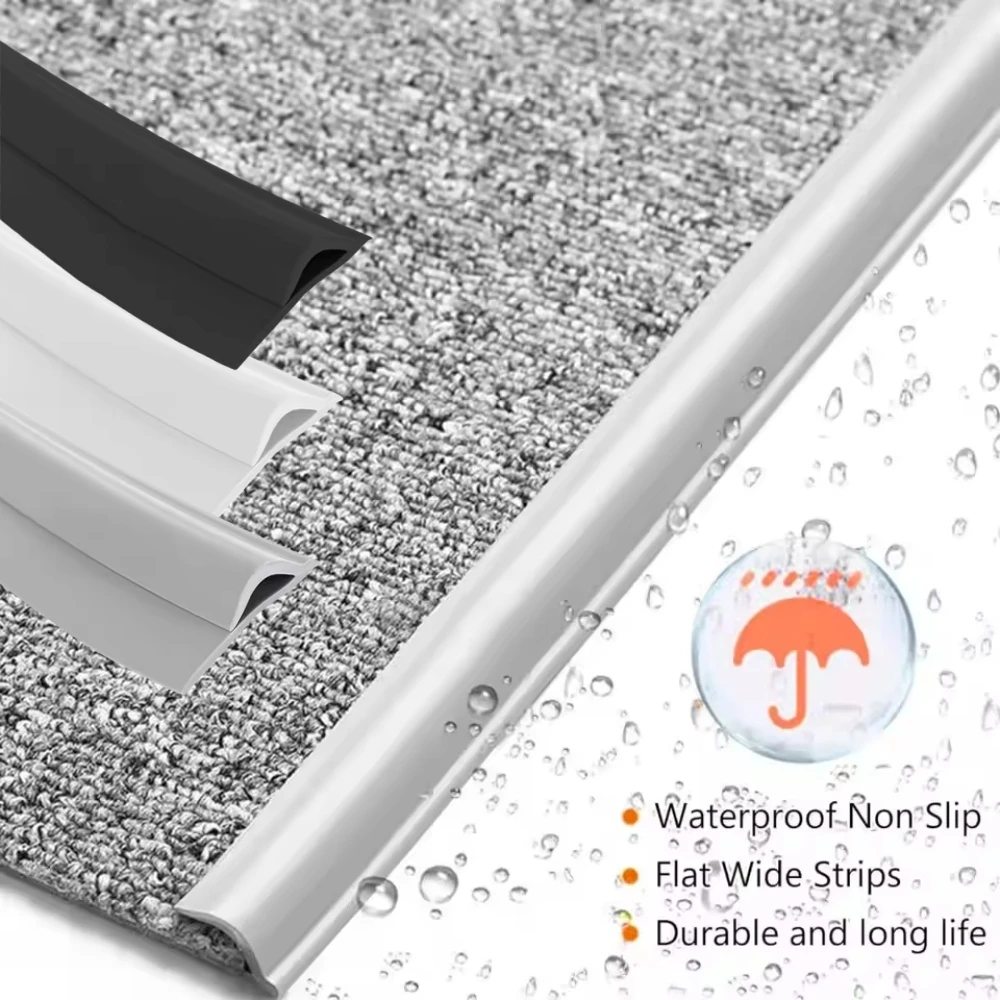 Bande de bord de Transition de 3 mètres/118,11 pouces, bande de bord de tapis, bande de bord de sol, bande de bordure de sol à bords rugueux, facile à installer, 1 pièce