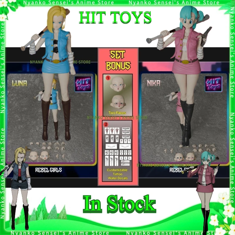 

HITTOYS Rebel Girl Bulma&lazuli Android 18 Vengenance Angel Luna RG001 and Hell Phantom NIKA RG002 Action Figure Anime Model Toy