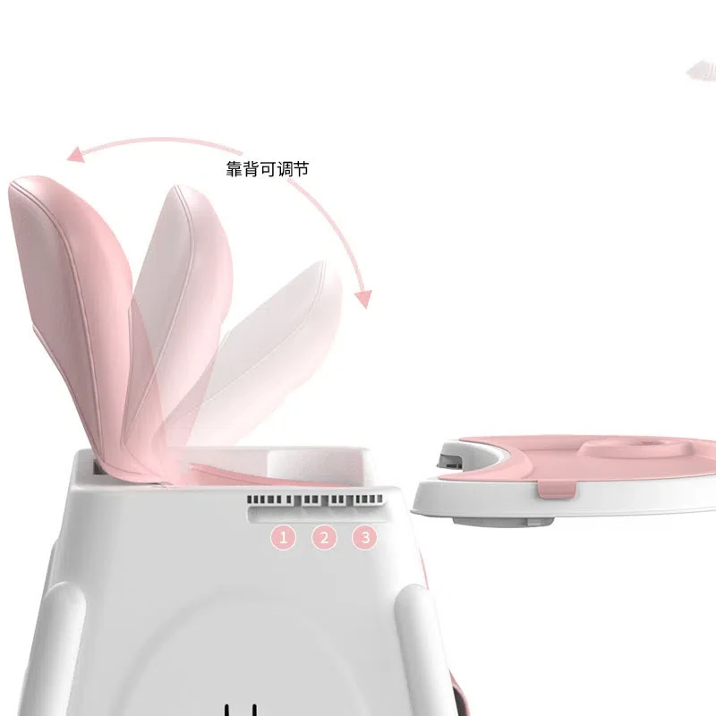 كرسي مرتفع للأطفال 3 في 1 قابل للطي ومحمول - كرسي طعام للأطفال الرضع قابل للتعديل مع صينية قابلة للإزالة