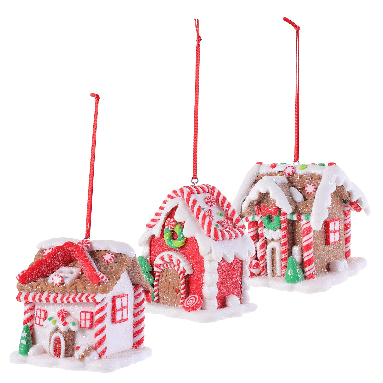 

3Pcs Christmas Silicone Ornaments Hanging Pendant Mini Decoration Xmas Festival Ornament for Living Room Desktop