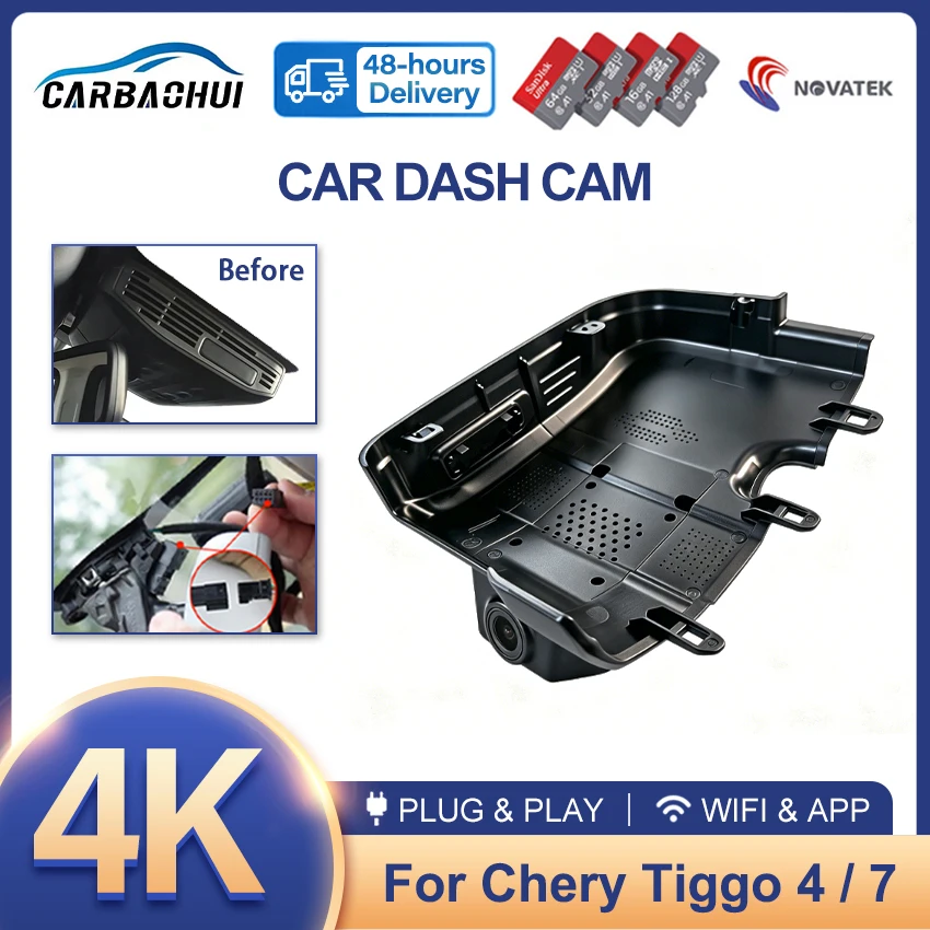 

New! Car DVR For Chery tiggo 7 ultimate awd 2024-2026 For chery tiggo 4 2025-2026 Plug and Play UHD Dash Cam Camera 4K
