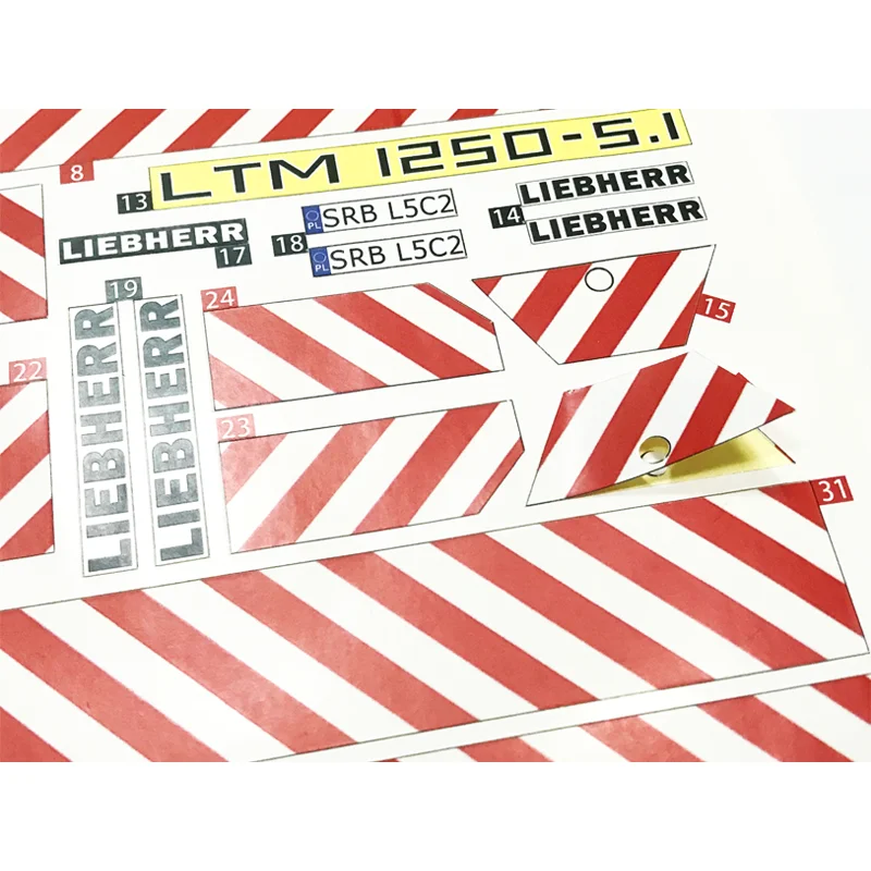 HD Sticker for Liebherr LTM1250 Mercedes 4160 Truck F12 Racing Car MOC Building Blocks Bricks Kits Kids DIY Toys for Children