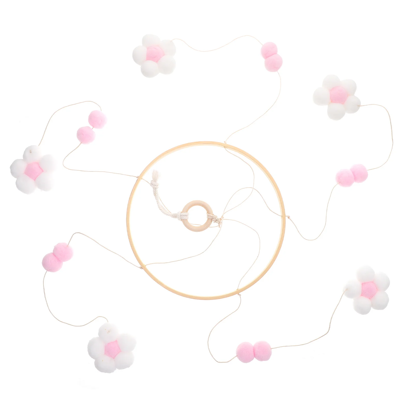 Wieg Mobiele Hangende Decoratie Hout Wol Babykamer Kinderkamer Slaapkamer Windgong Hangende Ornament Wieg Mobiele Kinderkamer Decor