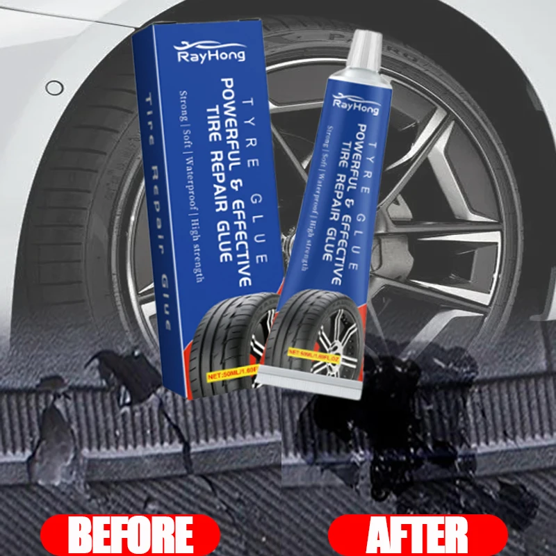 Car Tire Repair Glue 50ml Strong Tools Adhesive Rubber Cement Glue Tire Leak Sealant Repair Tools Wear-resistant Non-corrosive