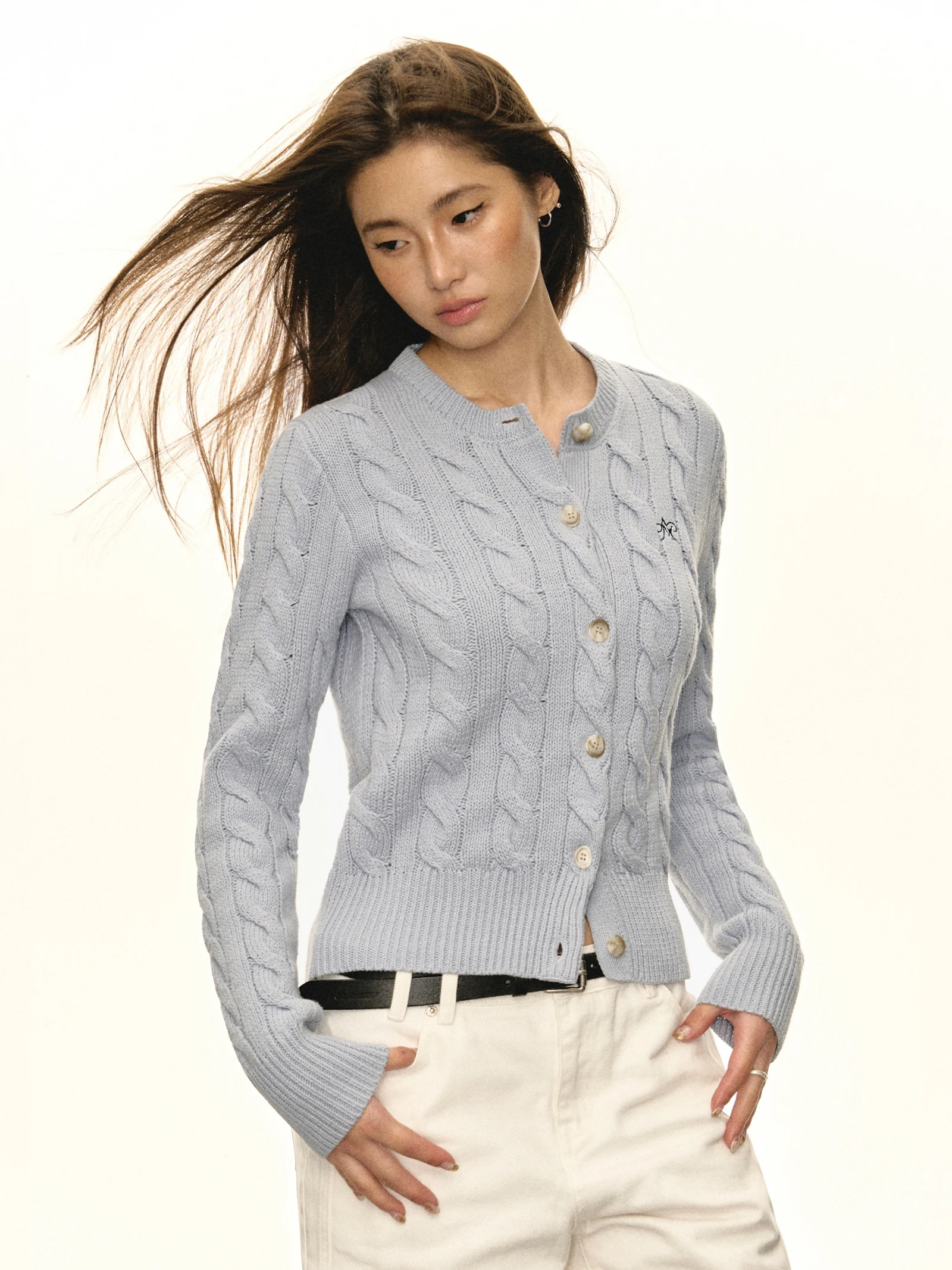 Ariseism American Retro Twisted Knitted Open Cardigan Women's Autumn New Inner Sweater Base irt Street Sle Long Sve Sl...