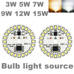 Plaque de source de lumière de technologie circulaire pour ampoule LED, lampe de patch, plaque SMD, AC 220V, puce LED, budgétaire, source de lumière vers le bas