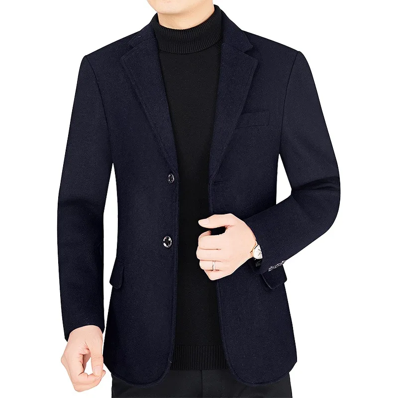 New Autumn Men Woolen Blazers Jackets Cashmere Business Casual Suits Coats Male Slim Fit Blazers Jackets Wool Blazers Coats 4XL