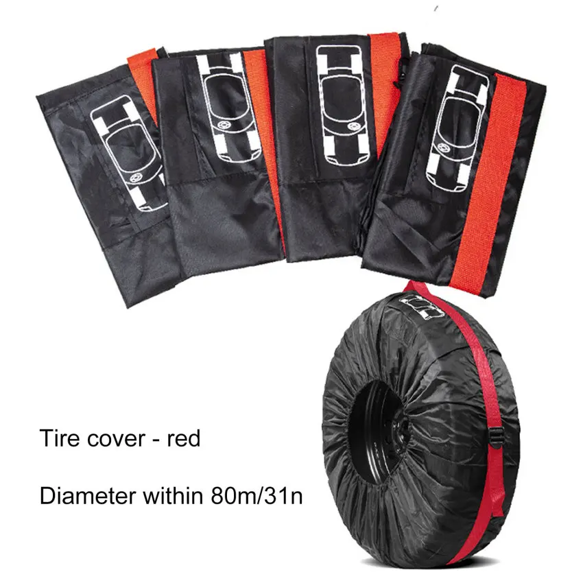 

Universal 4PCS Car Spare Tire Cover Case Polyester Auto Wheel Tires Storage Bags Vehicle Tyre Accessories Dust-proof Wheel