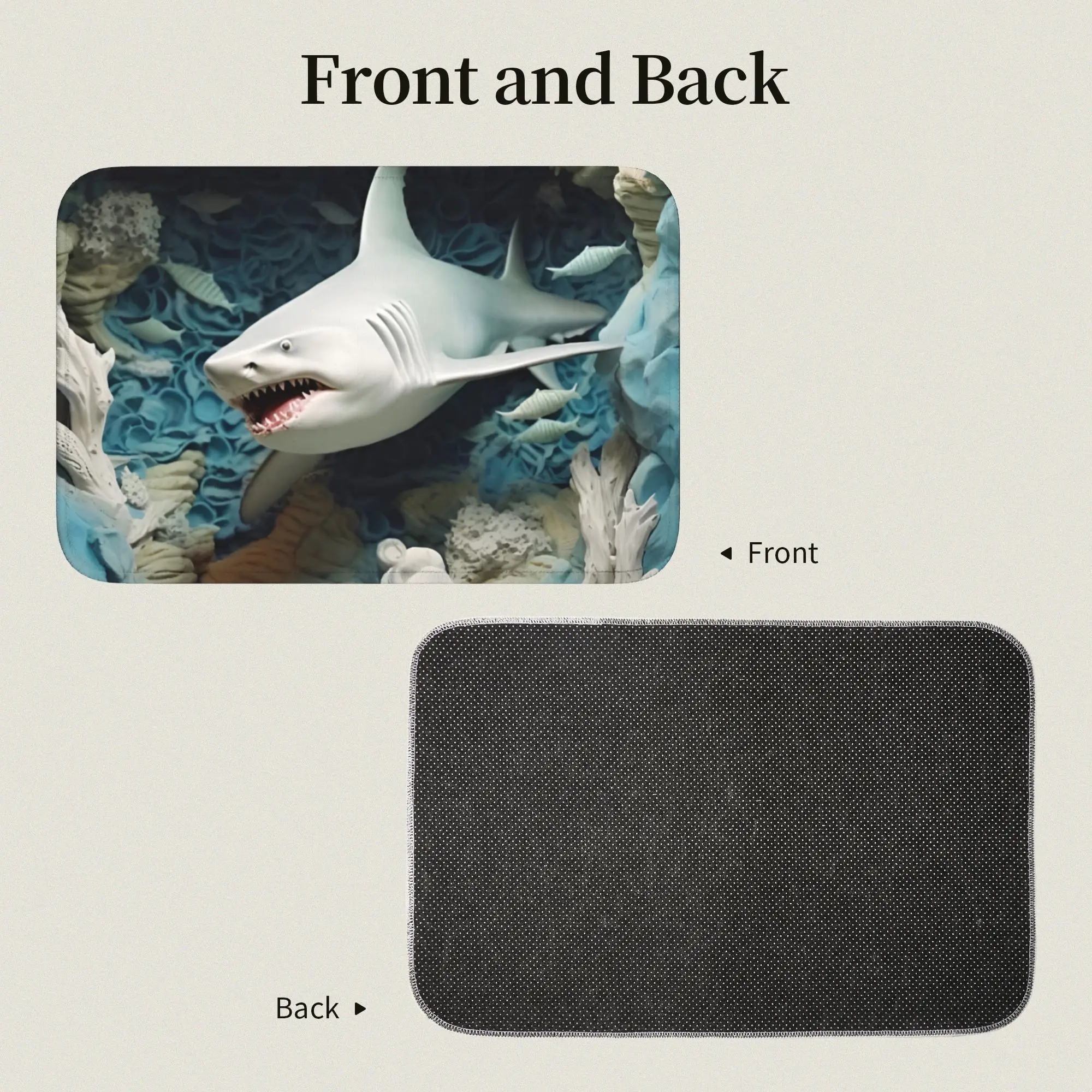 Custom 3D Illusion Fish Shark Doormat Anti-Slip Entrance Welcome Kitchen Bath Floor Door Mat  Toilet Living Room Carpet Rug