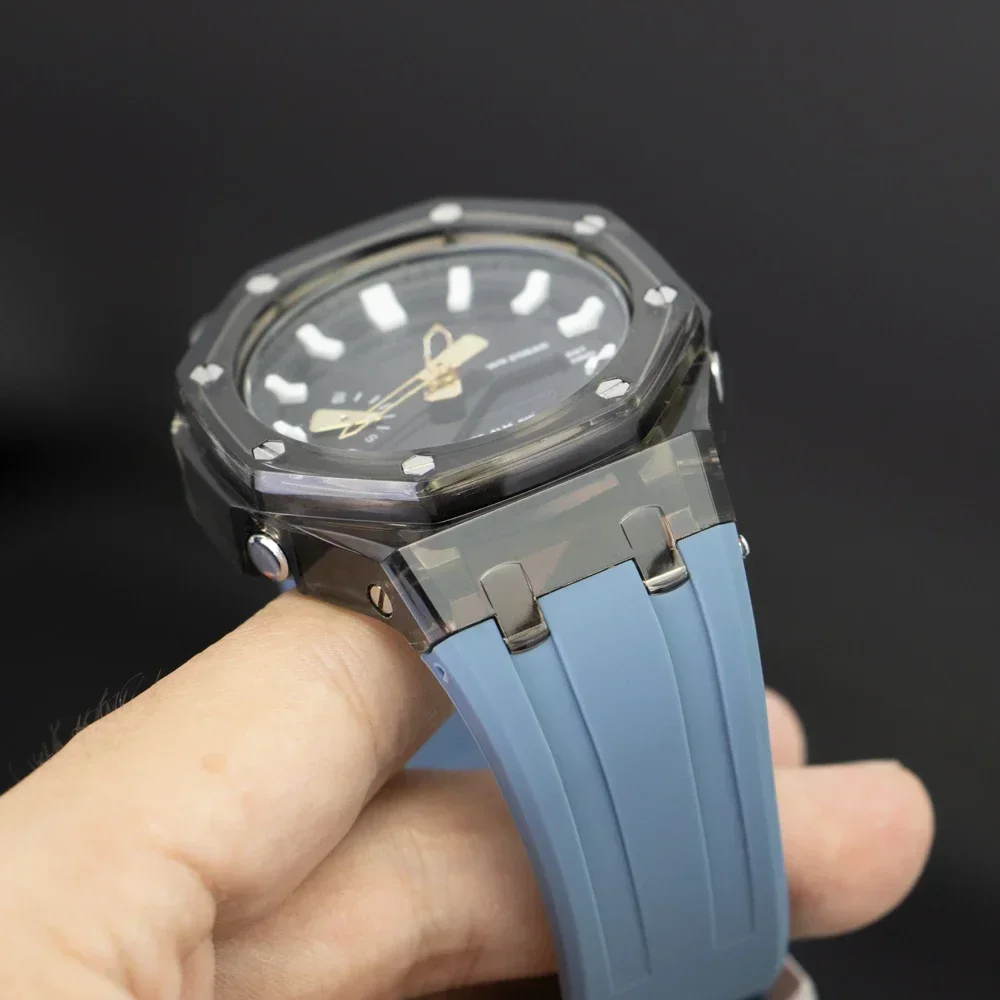 Kit Mod trasparente per Casio GA2100 GA2110 GAB2100 Custodia per PC Custodia con cinturino in gomma per Casio GA2100 GA2110 Accessori di ricambio