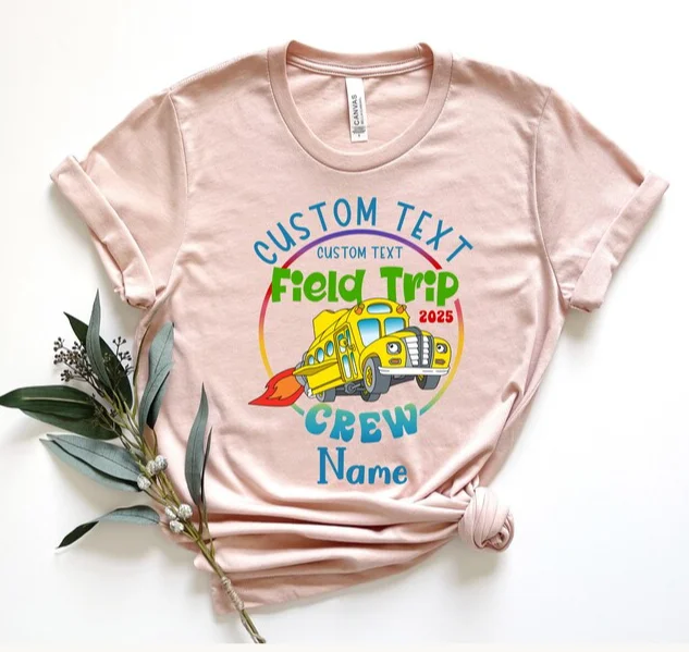Picture 5: Custom 2026 Field School Trip Shirt Graduation Class Reunion Shirt Personalized Teacher Gifts School Bus Shirt Casual Loose Top