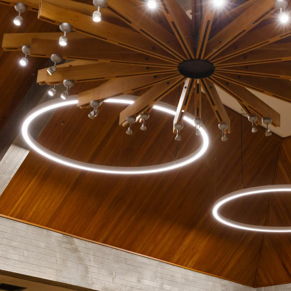 L4060-C-D600  Circular Ceiling Light indoor Luxury Led Chandelier lamp office round Pendant Light