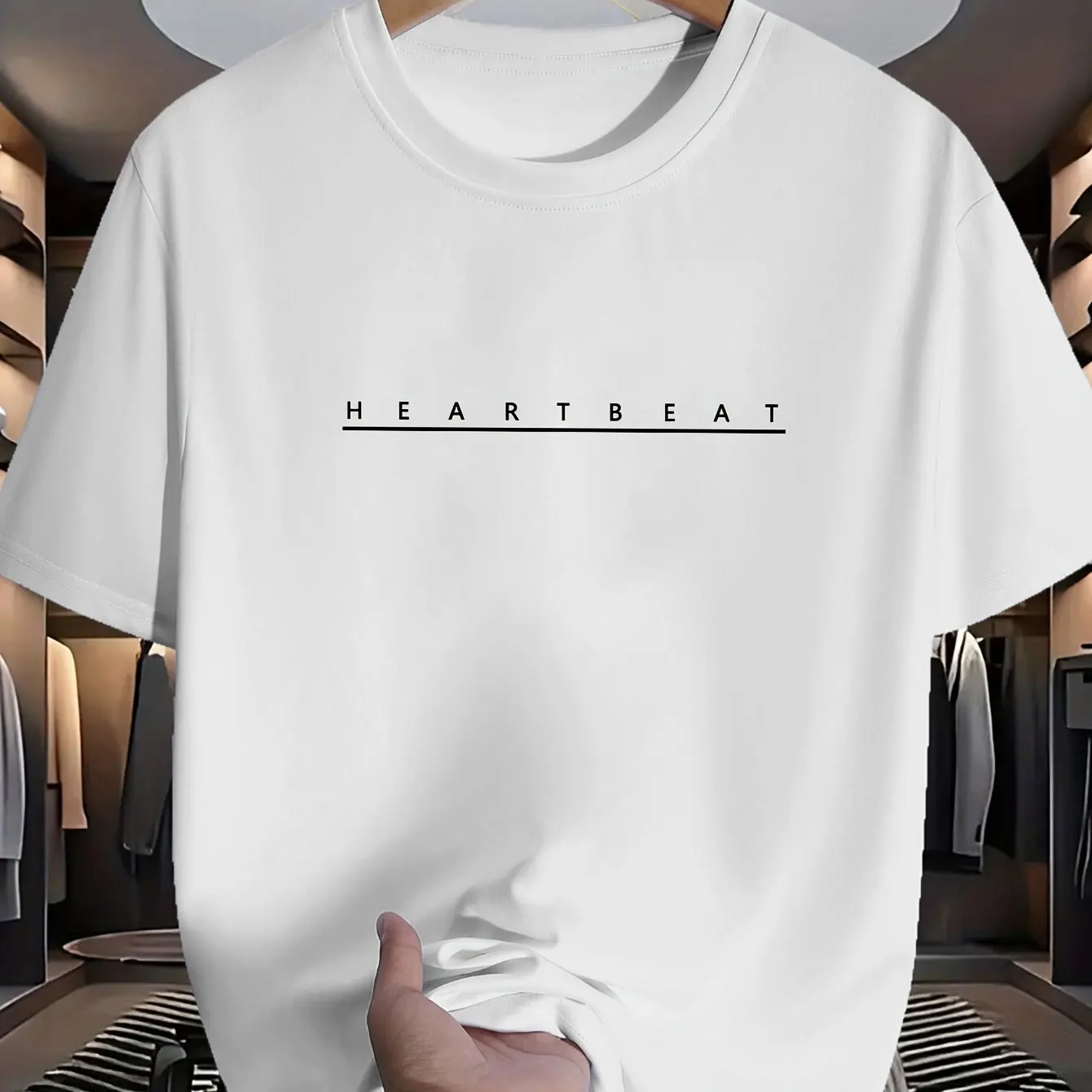 Summer Men's and Women's Casual Loose Heart-shaped Letter Print Round-neck Short-sleeved T-shirt Comfortable Trend