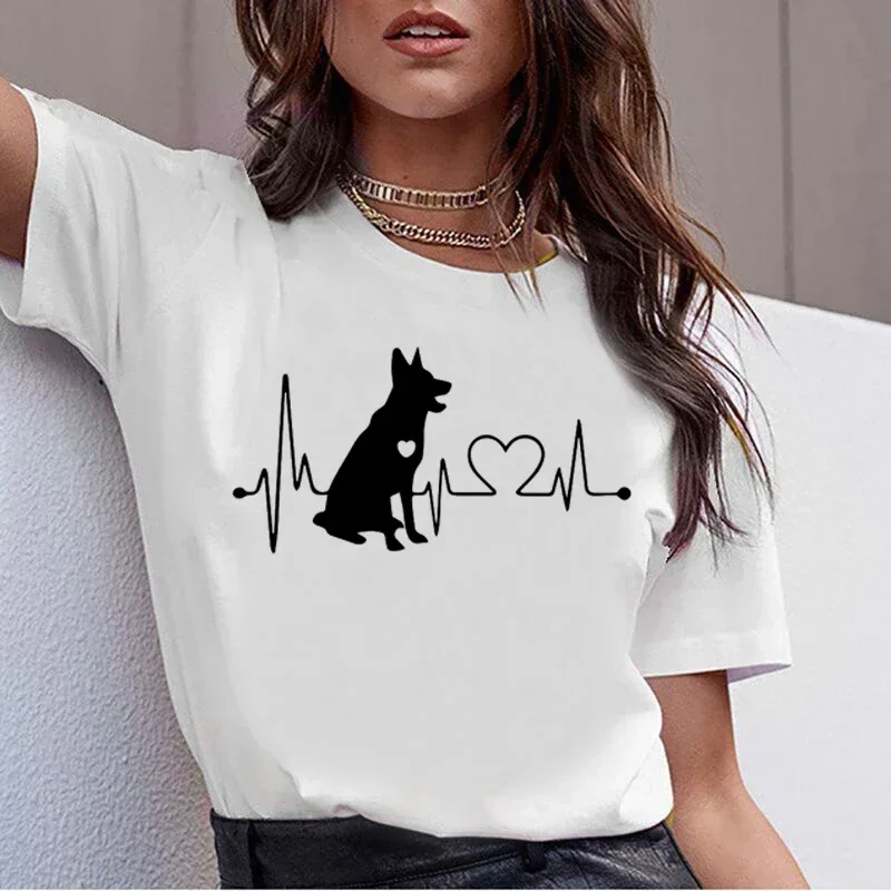 Cute Animals Painting Summer T Shirt Woman Retro Casual Sleeve Tops Tees Harajuku Fashion Streetwear Hip Hop