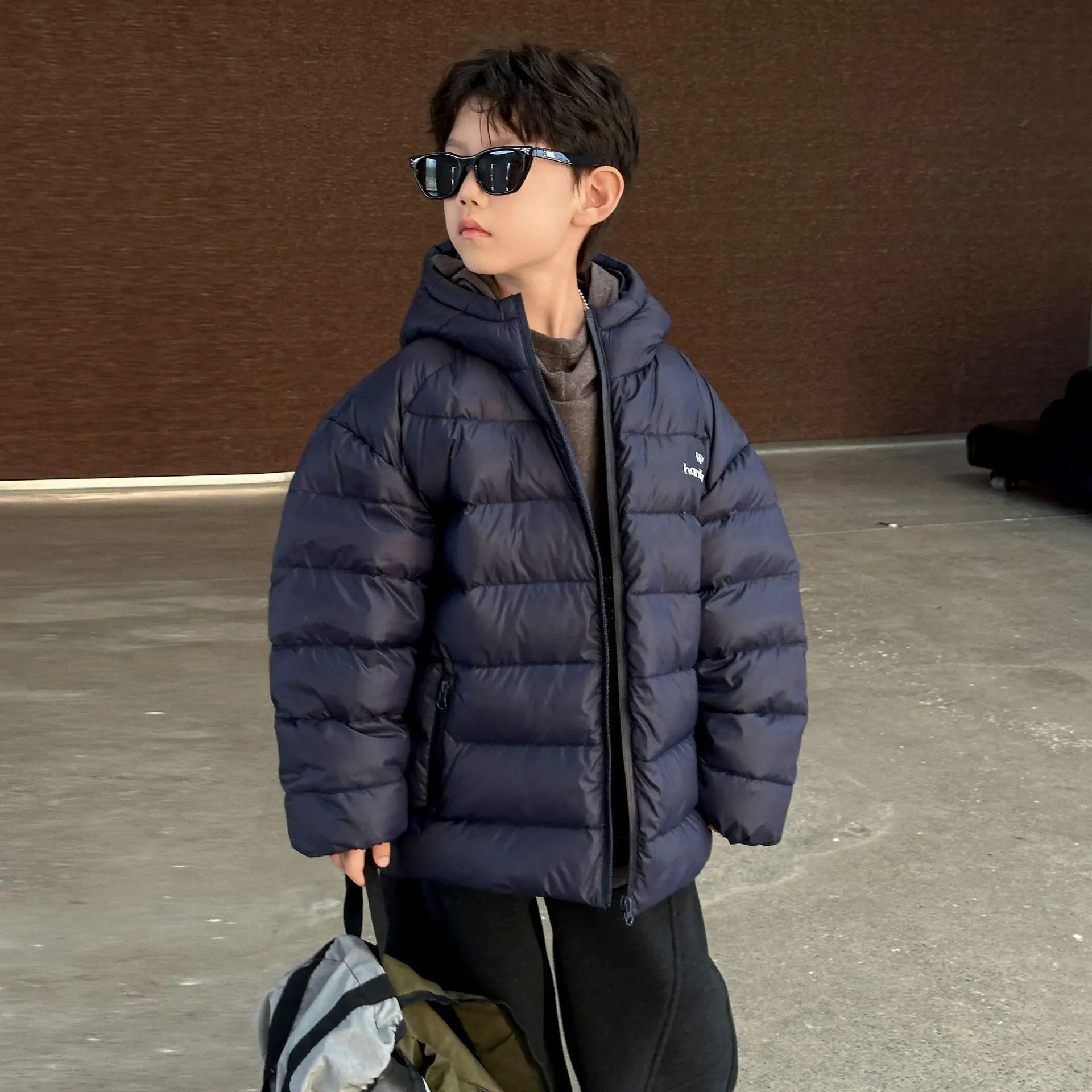 Winter Children Boys White Duck Down Jacket Lightweight Hooded Warm Young Teenagers Boys Puffer Jackets 2-14Y Kid Boys Outerwear