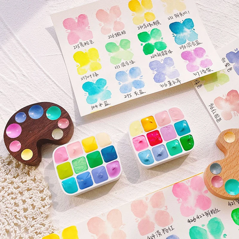 Mini ensemble portable 12 couleurs Paul Rubens, pigment d'interconnexion imbibé, document Skin, document Candy, document de base avec étui en fer de 0.3ml