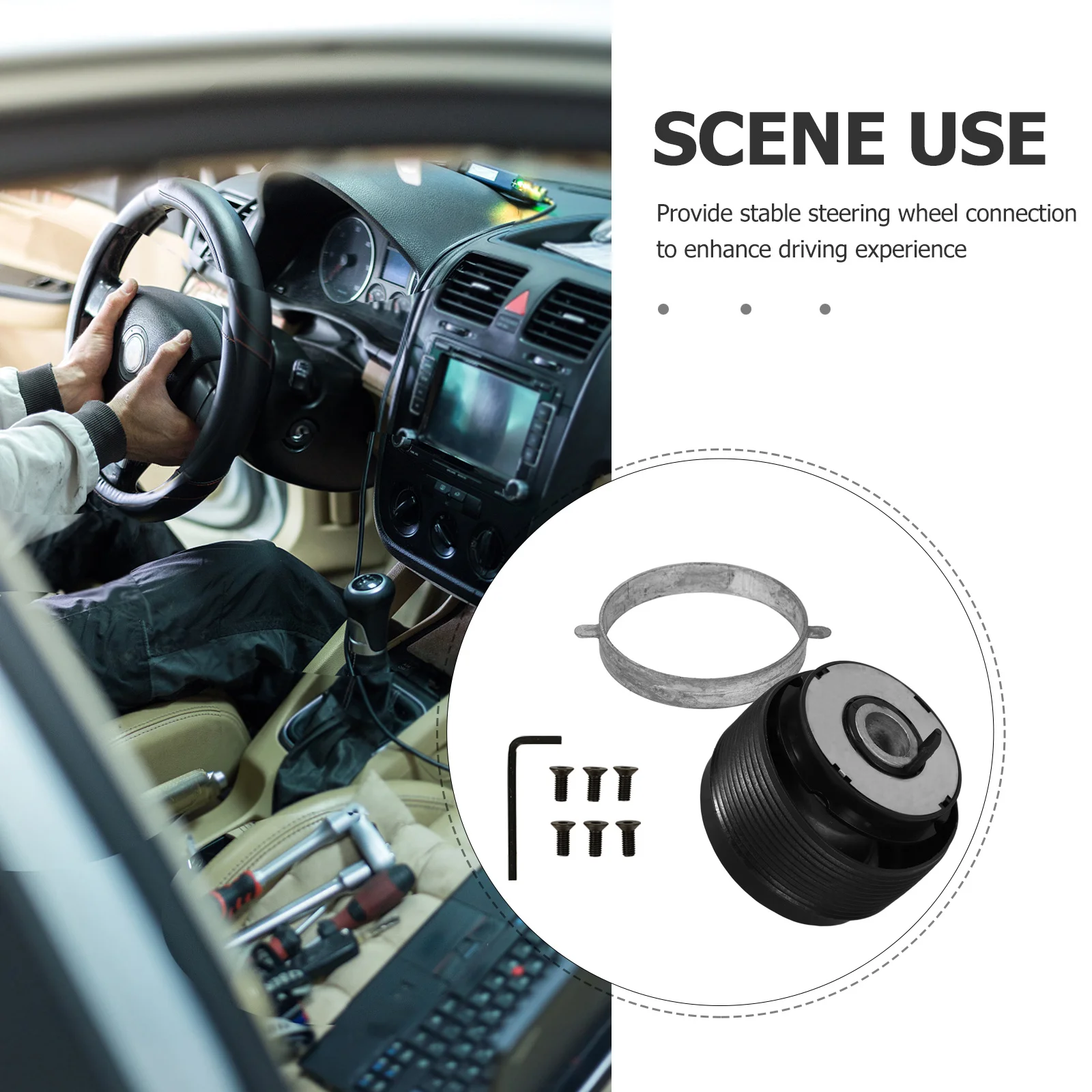 

Steering Wheel Base Connector Quick Release Hub Adapter Durable Aluminum Plastic Car Steering Wheel Disconnect Tool