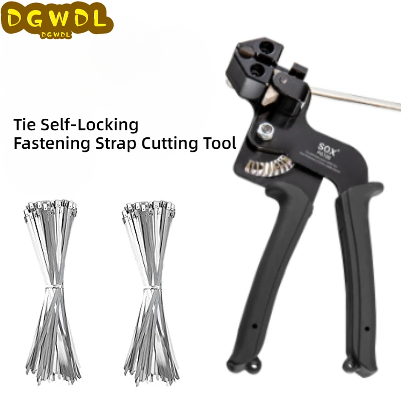 4.6mm Width Cable Ties Plier Hand 304 Stainless Steel Tie Self-Locking Fastening Strap Cutting Tool Automatic Zip Cutter Tension