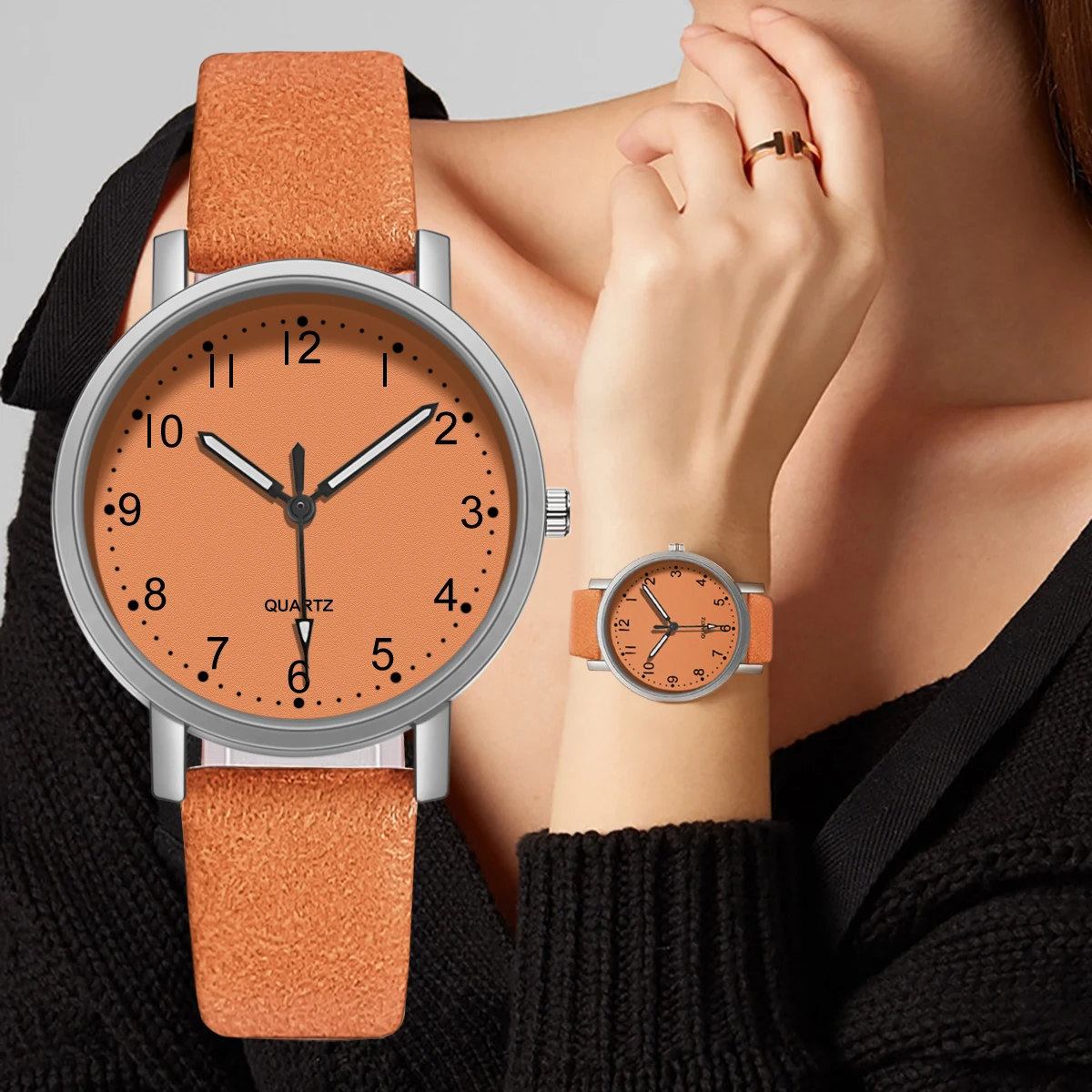 Vintage Watch For Women Leather Strap Wristwatch Quartz  display picture 1