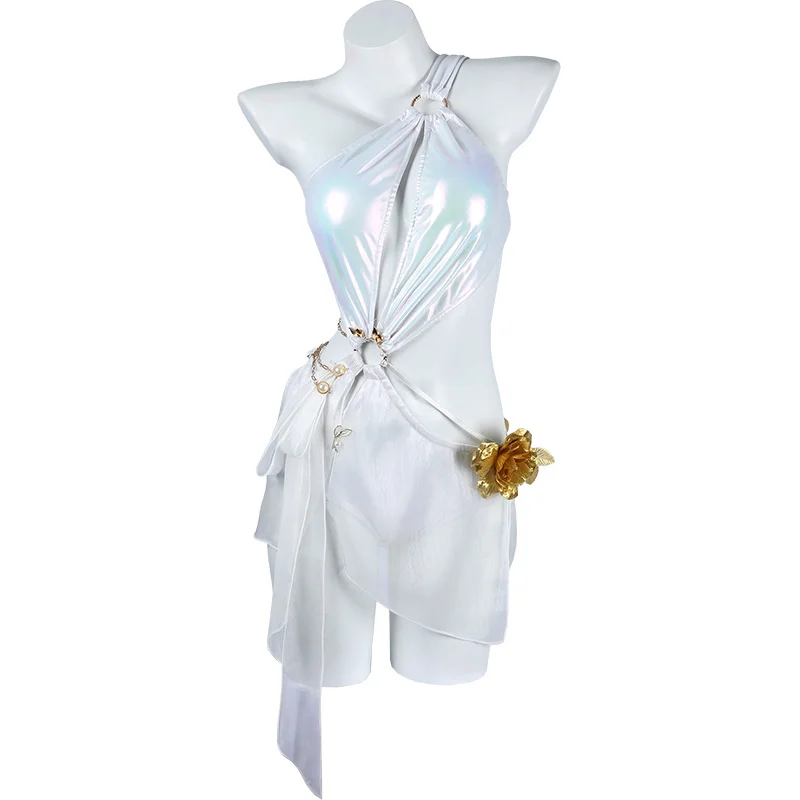 

Cos NARAKA Ji Yingying Cosplay Sexy locking ring pearl color Female Swimsuit Gauze Skirt Costume