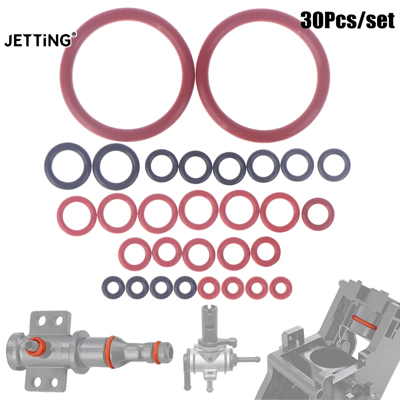 30Pcs O-Ring Seal Kit Silicone Gasket For Saeco Coffee Machine Brewing Group Spout Connector Sealing Rings Accessories