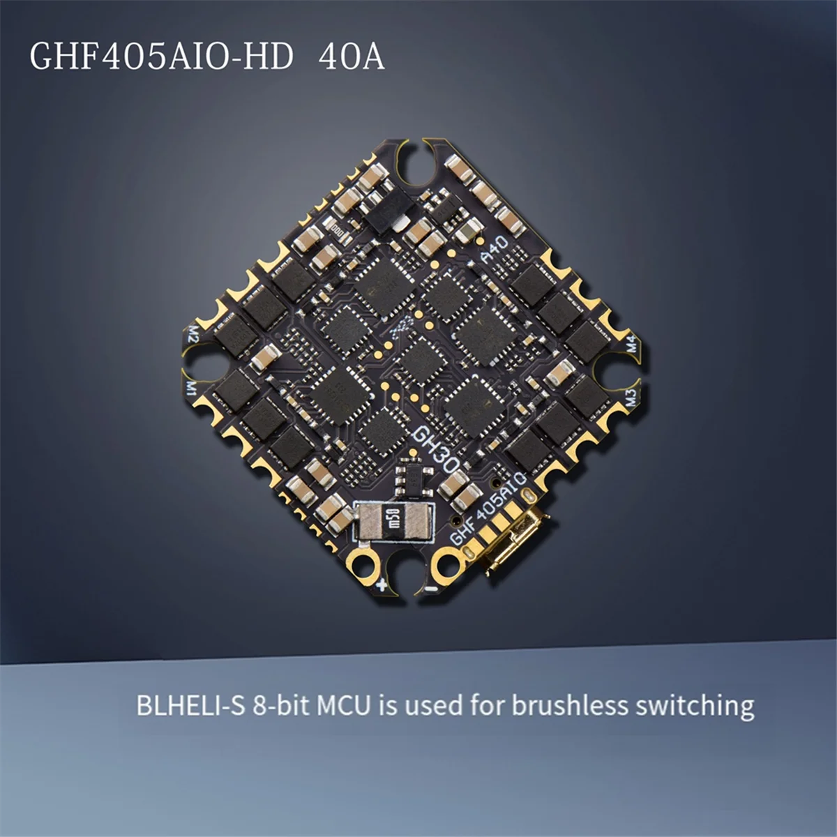 

GHF405AIO-HD 40A AIO Контроллер полета F405 F4 Встроенный OSD Blheli-S ESC 2-6S Lipo для RC FPV Зубочистка Гоночный дрон HYP