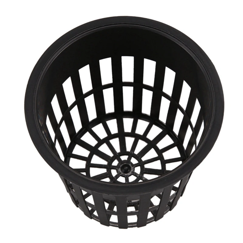 75 Pack 4 Inch Net Cups Slotted Mesh Wide Lip Filter Plant Net Pot Bucket Basket For Hydroponics