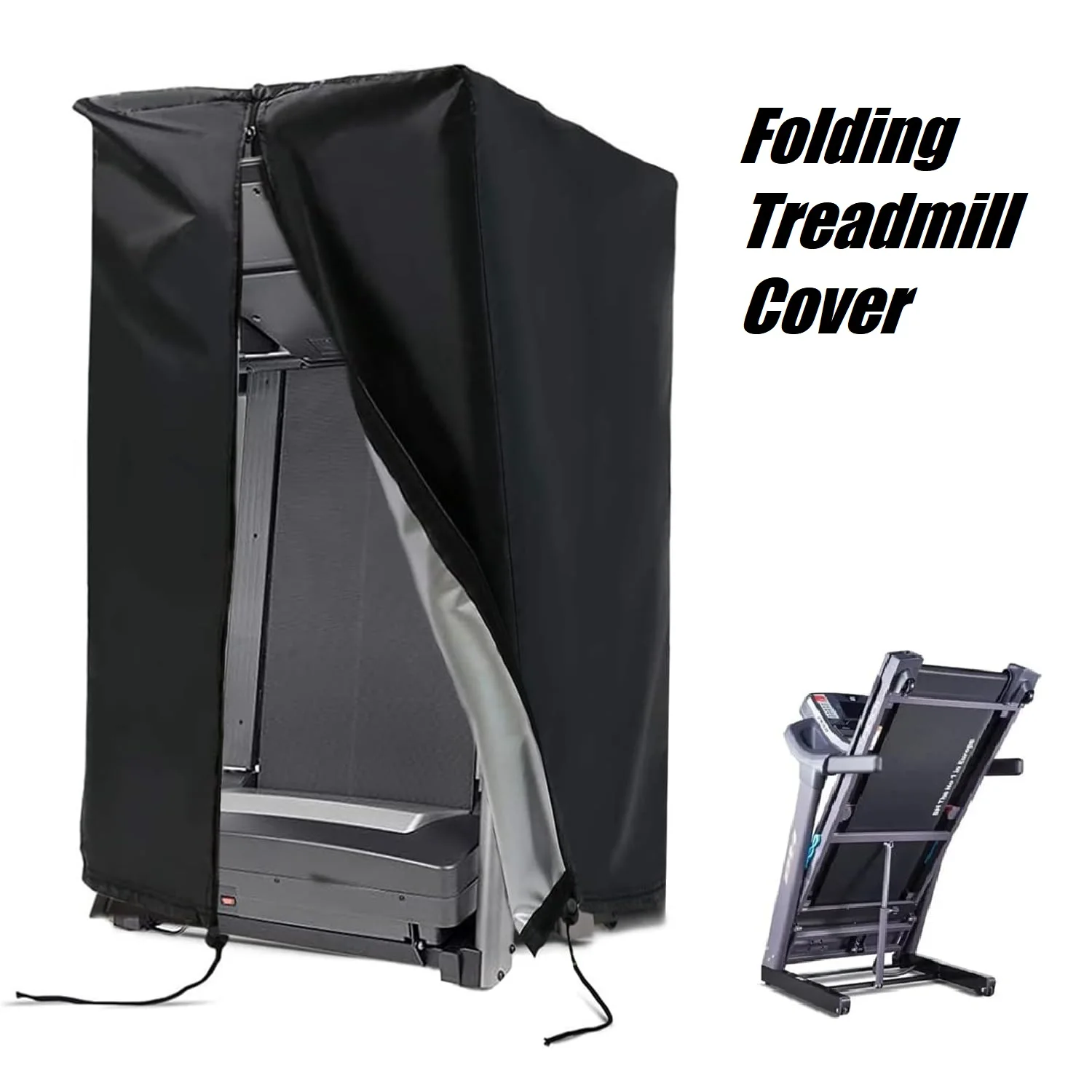 Folding Treadmill Cover, Waterproof & Dustproof Treadmill Cover with Zipper, Exercise Machine Protector for Home, Sport, Fitness
