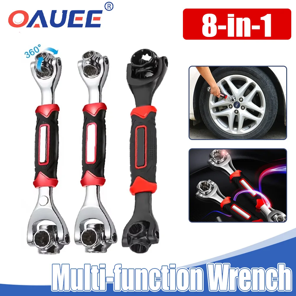 

8 In 1 Multi-function Wrench 360° Rotating Universal Wrench Socket Hand Tools Magnet Spanner Professional Automotive Repair tool