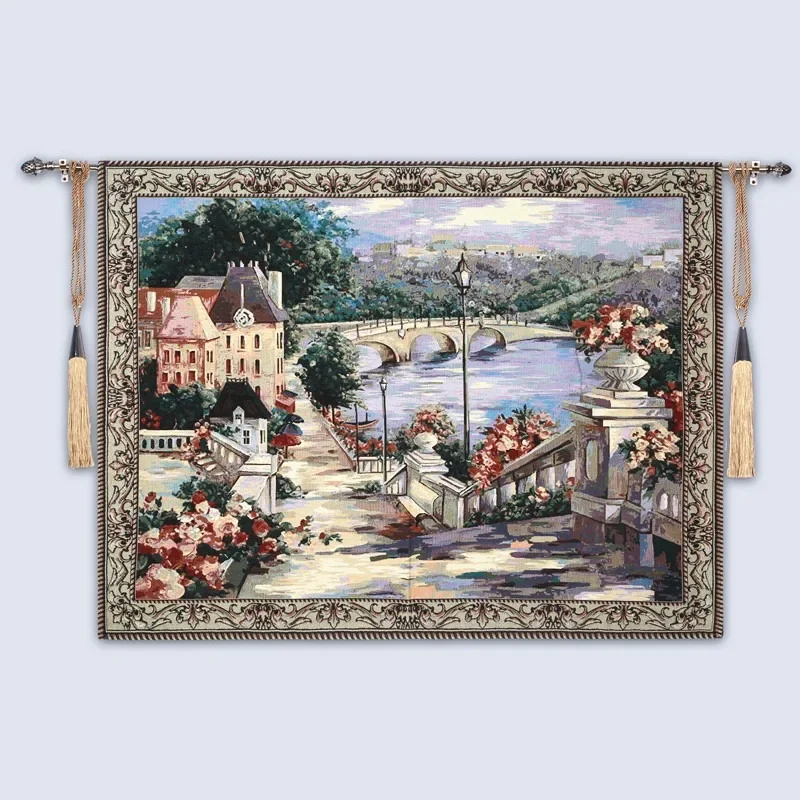Art Tapestry European Light Luxury Living Room Sofa Background Wall Decorative Painting Fabric Art Tapestry