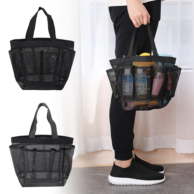Mesh, Portable, Large, Durable, 8 Pockets Mesh Beach Bags Tote Bag Vacation Beach Toy Bag Oversized Pool Bag Swimming Bag