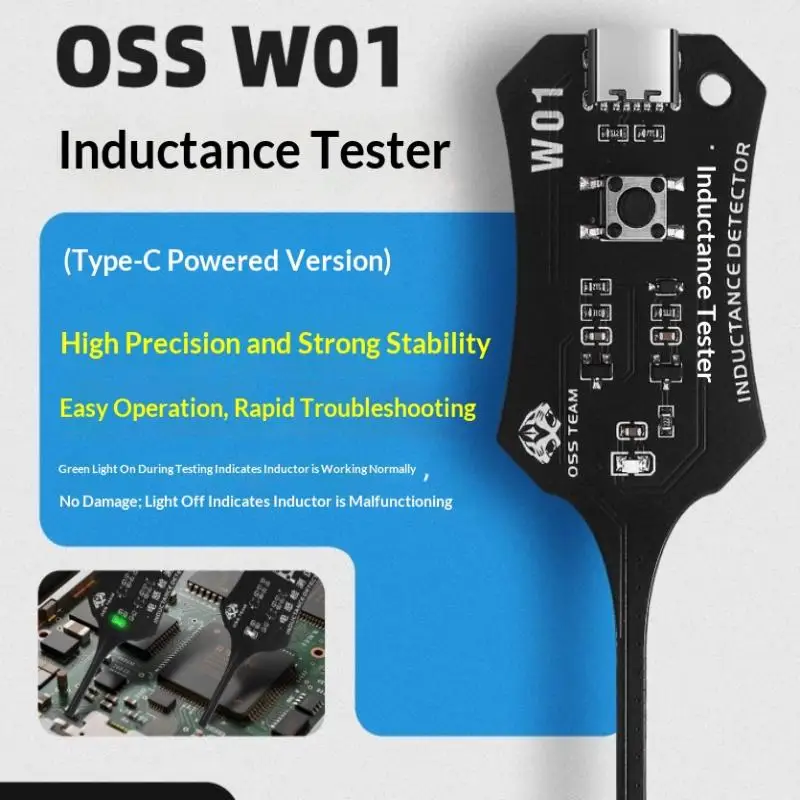 OSS Inductor Detector Tool Motherboard Coil Tester For Phone Motherboard Repair Electromagnetic Induction Quick Fault Check.