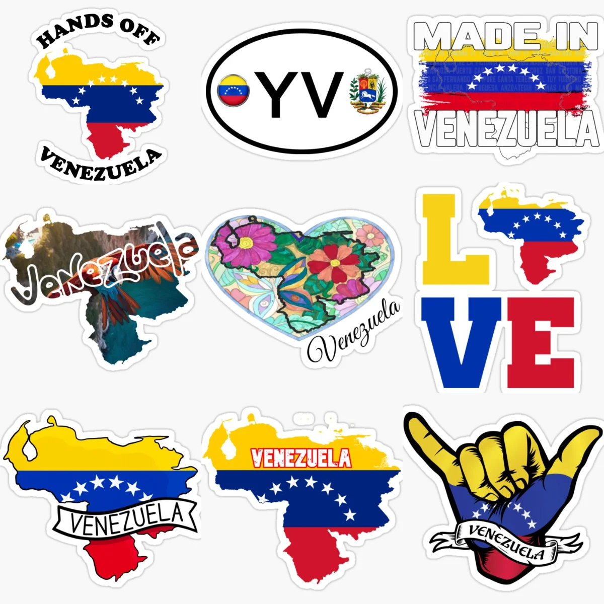 

YV Venezuela Flag Map Creative PVC Car Stickers for Car Van Window Helmet Wall Decoration Accessories