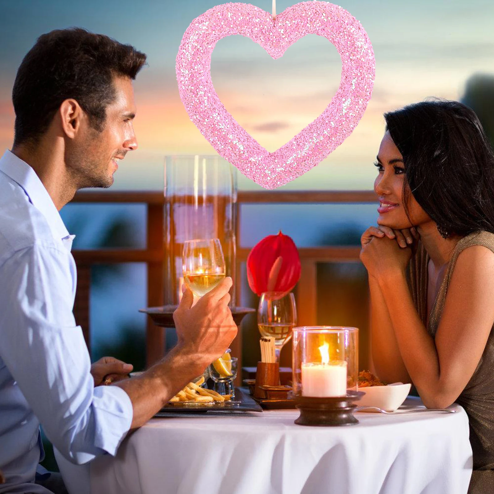 

Valentines Day Hollow Heart Pendant Romantic Hanging Party Decoration Wall Decor Valentines Hanging Heart Pendant