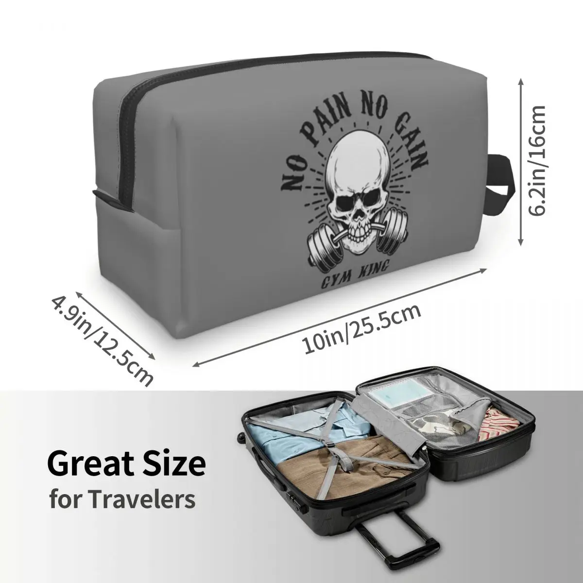 Powerhouse Gym Bodybuilding Fitness Motivational Quote Makeup Bag Cosmetic Storage Dopp Kit Toiletry Cosmetic Bag Women Beauty