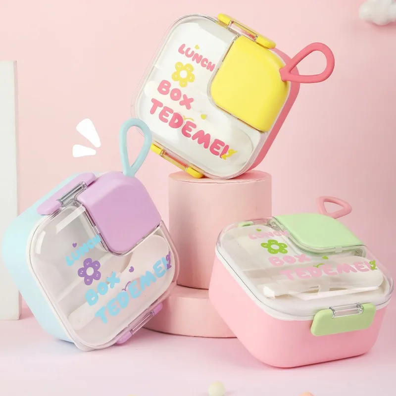 

New Portable Children Students Lunch Box Bento Box Food Container Carton Dinnerware Cutlery Food Container