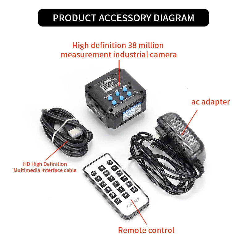 SANQTID TD-HU608A Mobile Phone Repair 1080p Jewelry Identification USB Medicine Microscope Digital Camera Black External Display