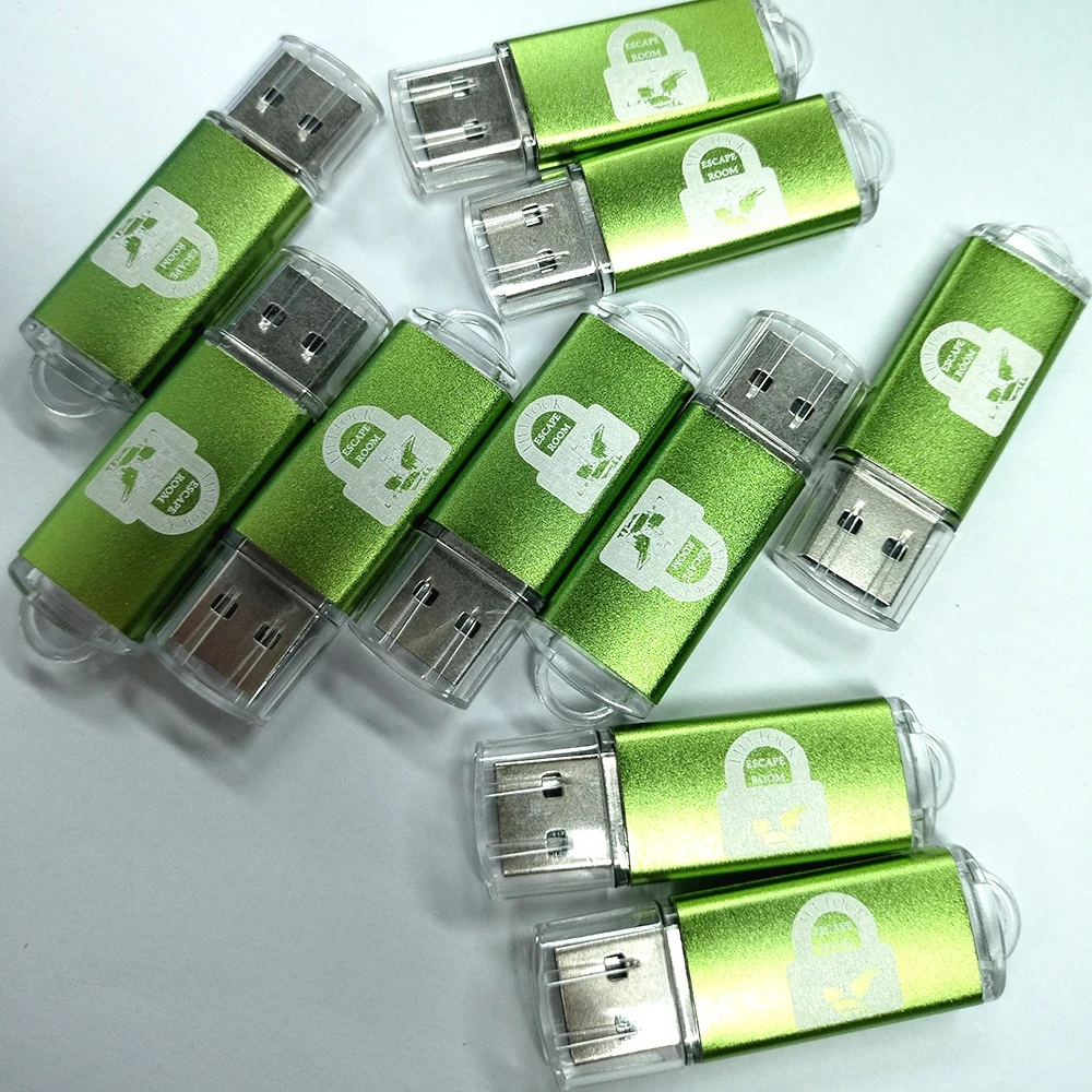 Miniunidad Flash USB de metal, llavero de almacenamiento externo, 64GB, 32GB, regalos, 50 unidades por lote