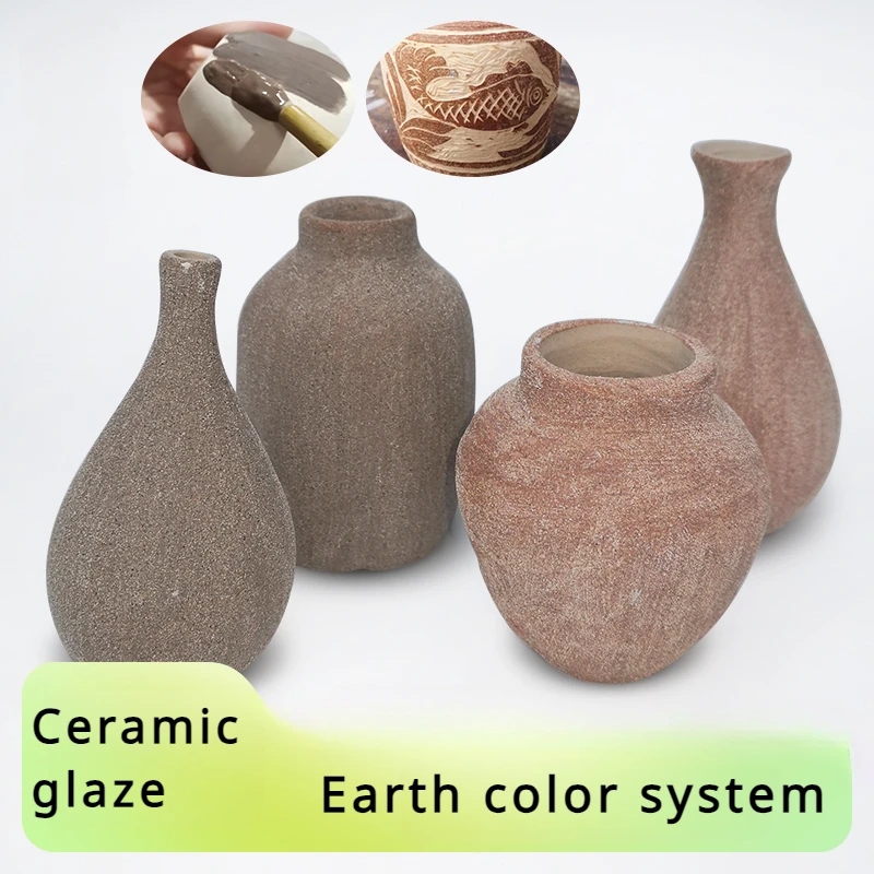 300ML/ Bottle Earth Color System Vintage Matte Ceramic Glaze DIY Handwork Making Pottery Crafts Rustic Style Coloring  Pigments