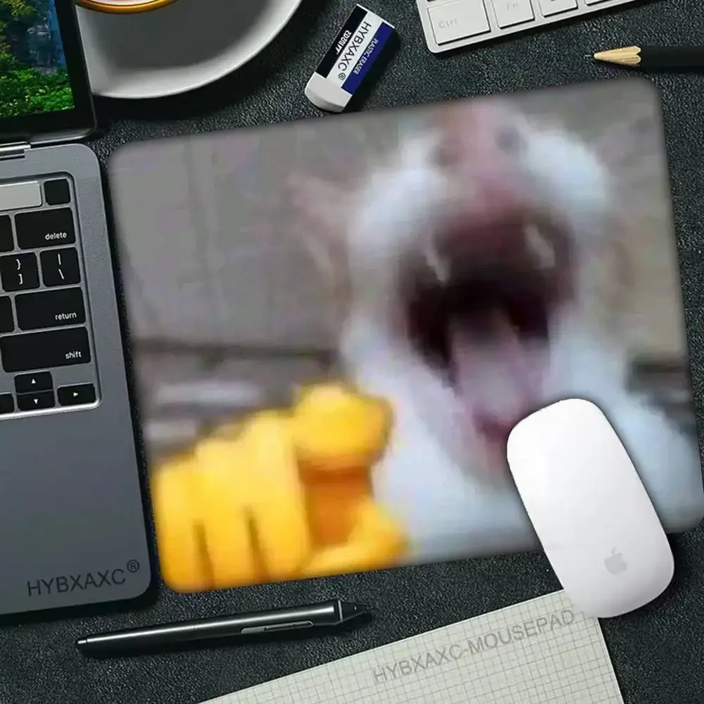 

Cat Meme Funny Mousepad Small LockEdge Mouse Pad For Gamers Computer Desk Pad Rectangular Anti-slip Rubber