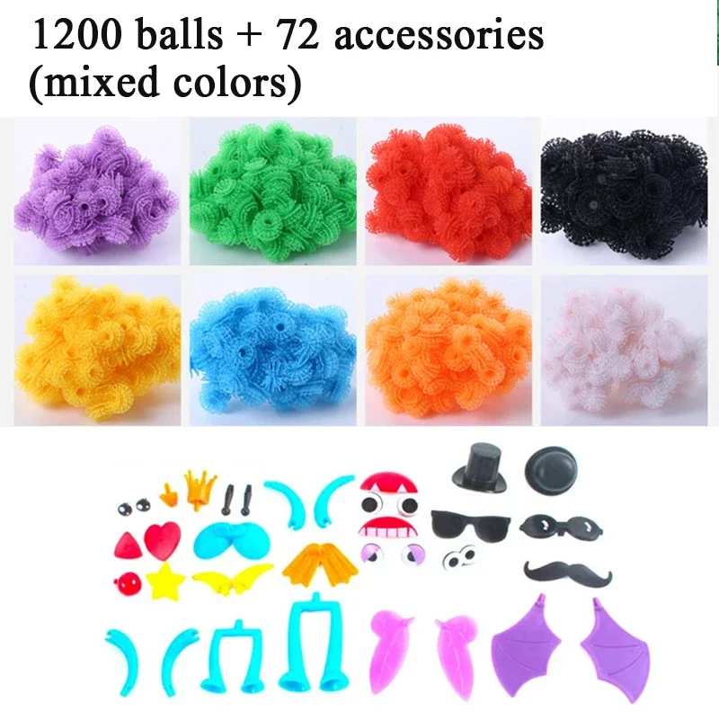 Thorn Ball Clusters 3D Model Construction Building Blocks Toys Sticky Puff Balls Puzzle DIY Assembling Toys For Kids