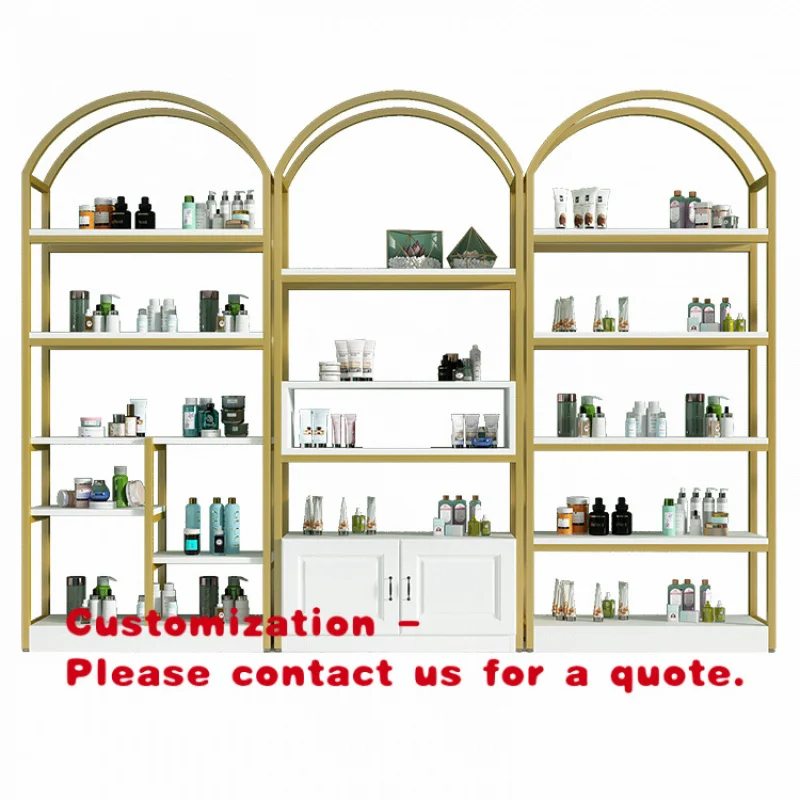 custom.Shop showcase Rack Salon Nail Glue Shop Shelf Floor Multi-layer Skin Care Cosmetics Storage Shelf Display Cabinet Shelf