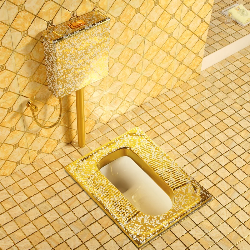 Color squatting toilet water tank set ceramic