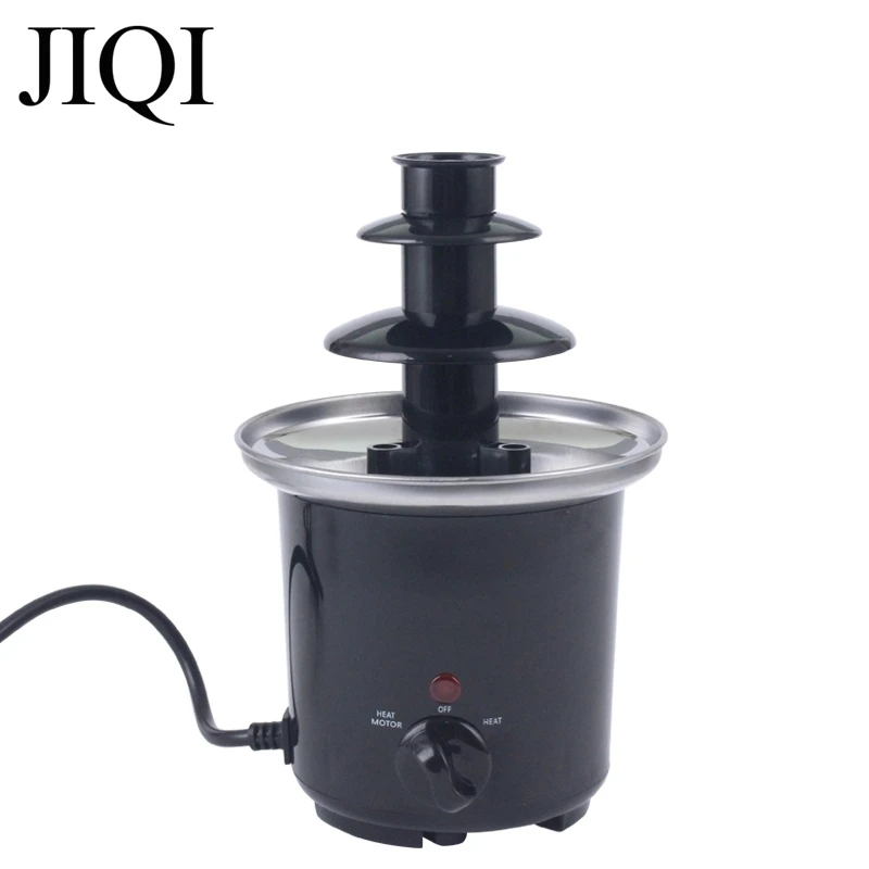 JIQI Mini Chocolate Melting Pot Electric Chocolate Fountain Fondue Cheese Butter Heating Melter DIY Waterfall Hotpot Baking Tool