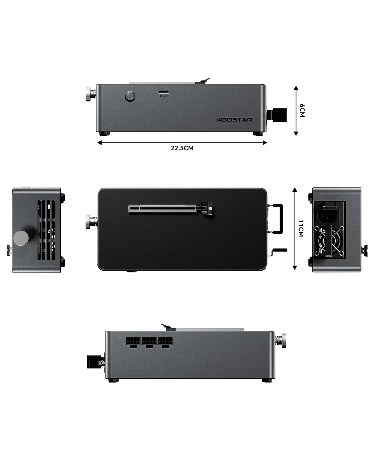 AOOSTAR AG01 OCuLink Graphics Dock, Built-in 800WPower Supply, External GPU Dock Adapter, Support TGX Hot Swap, Compatible With