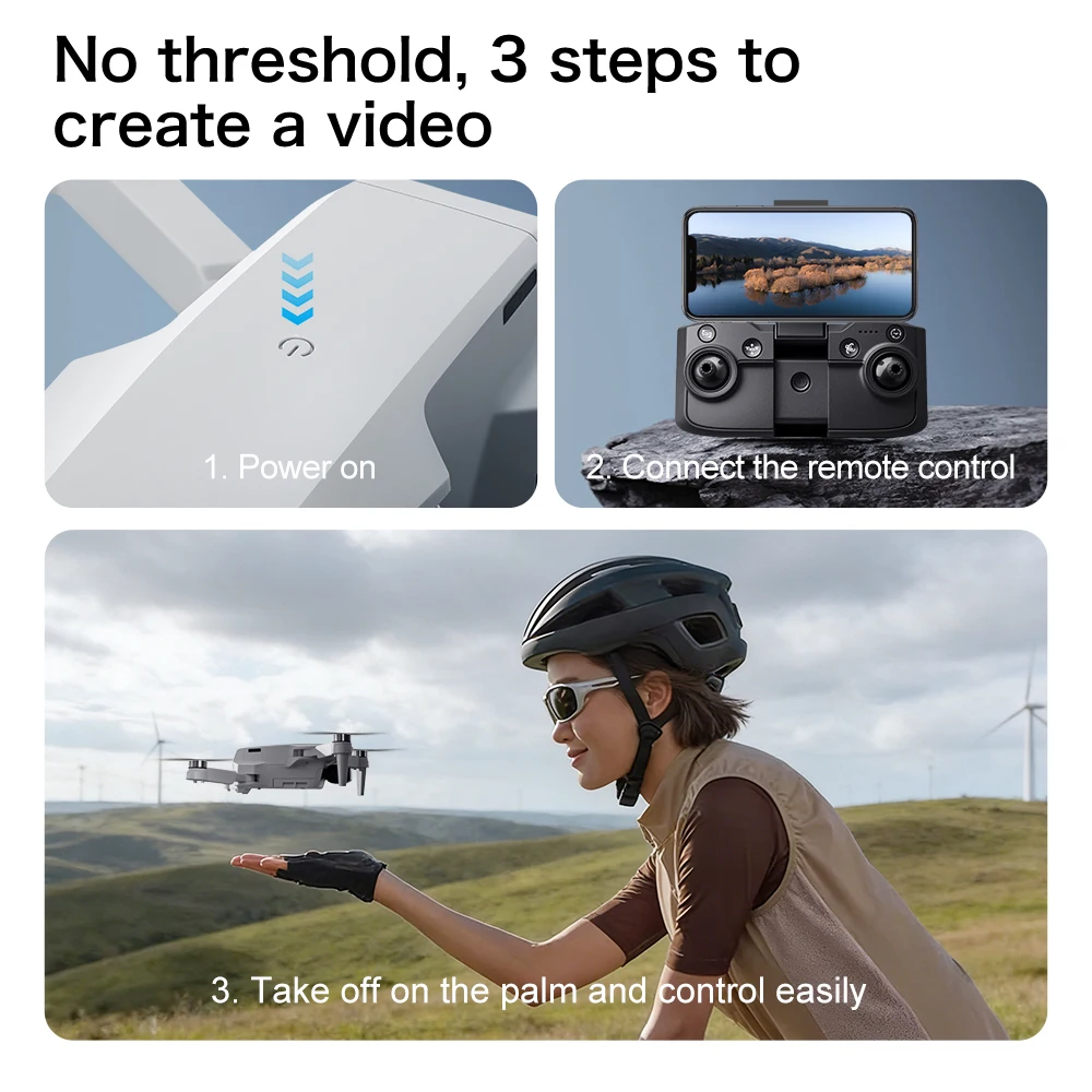 Dron RC Aeri100 HD Profesional 8K para Fotografía Aérea, Cámara Dual, Anticolisiones, Flujo Óptico, Vuelo Estacionario, WIFI, FPV, Quadcopter, Juguete