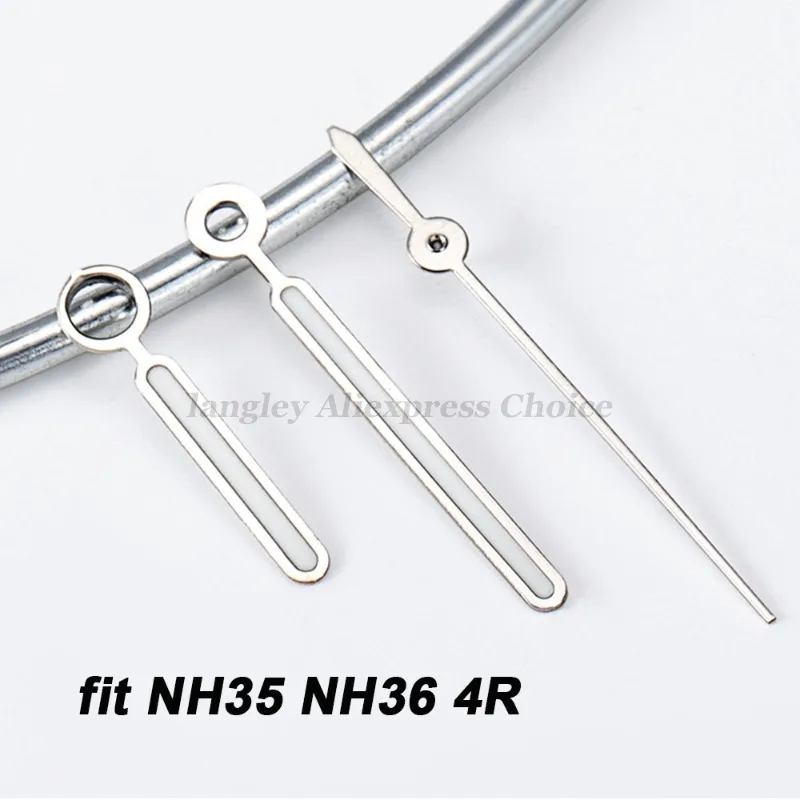 Watch Hands Silver Bright Green Luminous Needles Suitable For Nh35 Nh36 4R Movement ModS Index for Seiko Watch Replacement Part