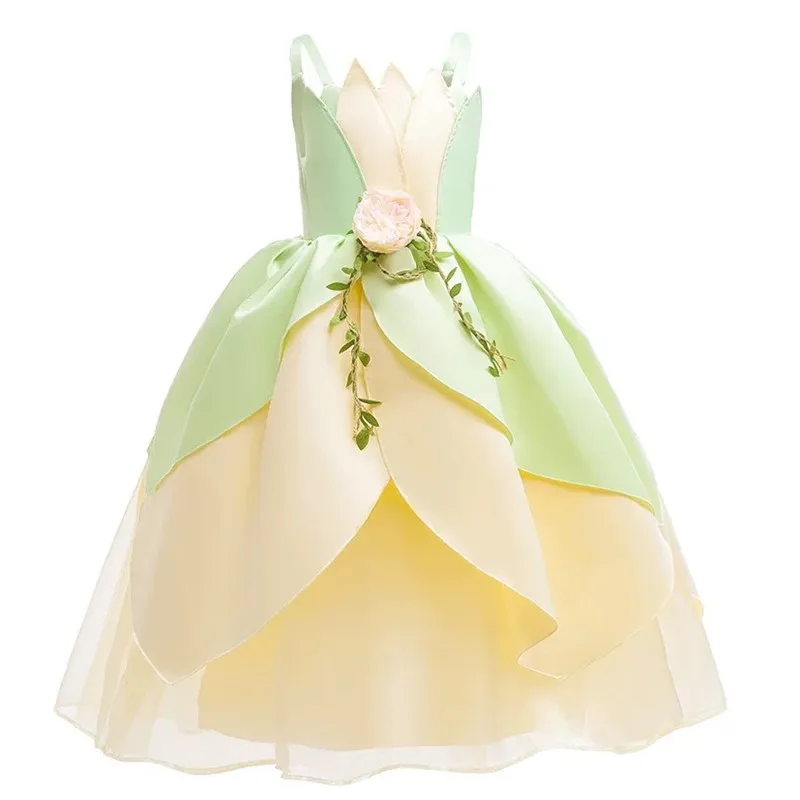 공주 드레스 할로윈 역할극 의상 소녀 여름 개구리 공주 치마 의류 폴리에스터 섬유 00% 무대 의상